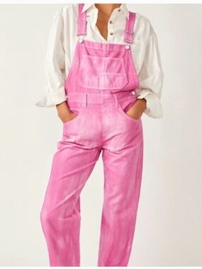 Free people we the free ziggy Pink Denim Overalls